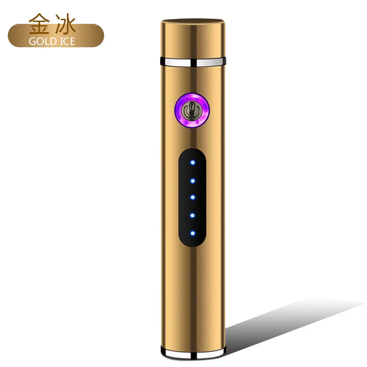 Edles Herren-Geschenkset: USB-Lichtbogen-Feuerzeug im Zylinder-Design, windfest & wiederaufladbar. Stilvolles Gadget.