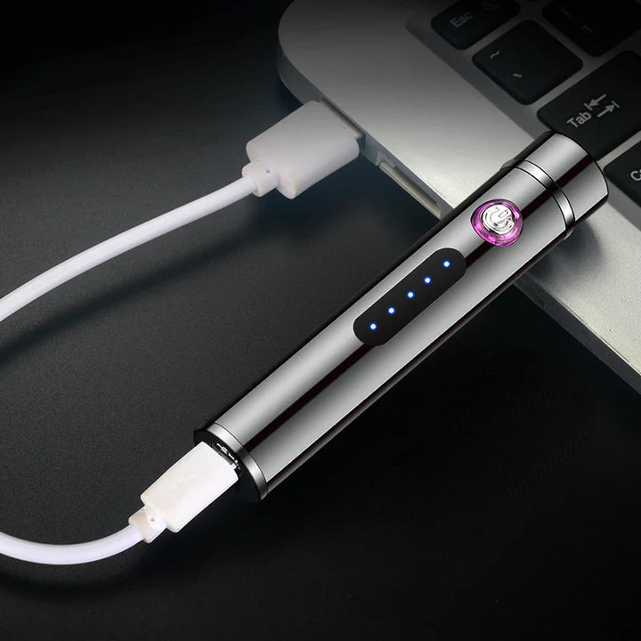 Edles Herren-Geschenk: Wiederaufladbares USB-Lichtbogen-Feuerzeug. Windfestes Plasma-Feuerzeug aus Metall, flammenlos.