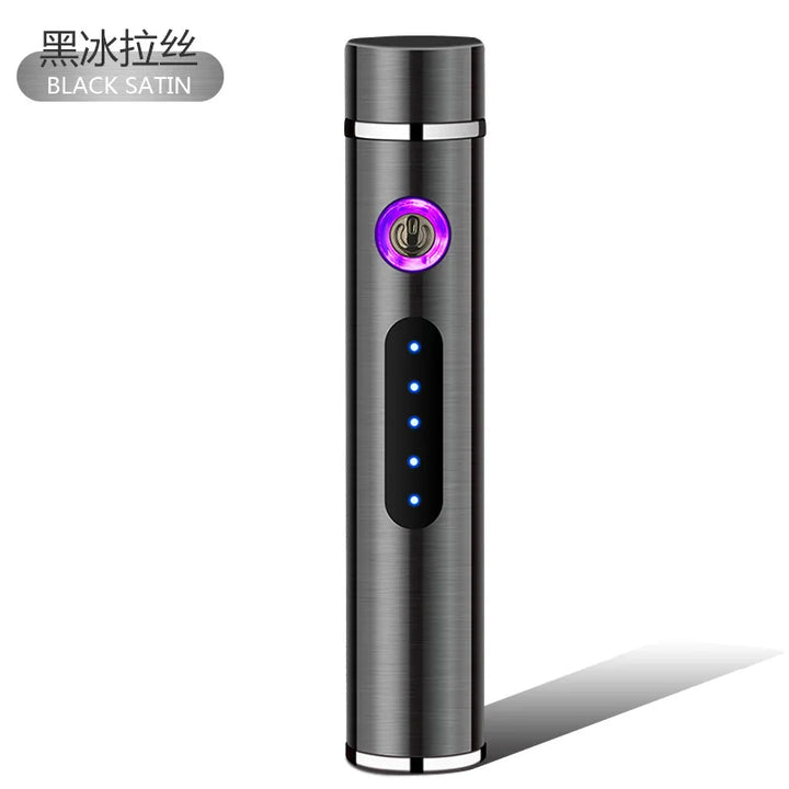 Schlankes Zylinder-Design USB-Feuerzeug für Herren. Windfestes Lichtbogen-Feuerzeug, wiederaufladbar & elegant, aus Metall.