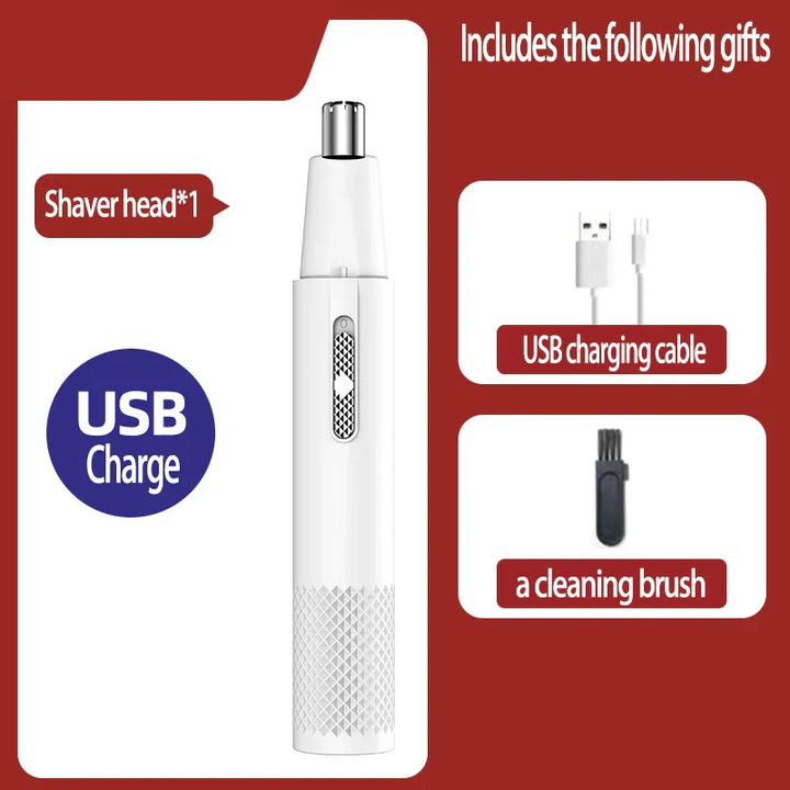 Herren Elektrorasierer für Nasenhaare, USB-ladbar, präzise und hautschonend für unterwegs.