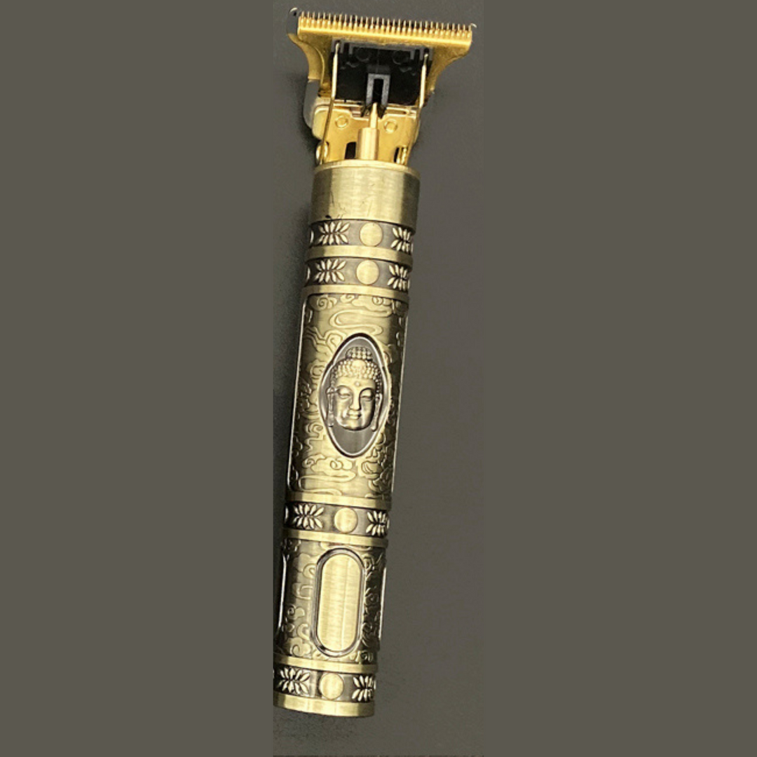 Herren Vintage Präzisionstrimmer: Haarschneider mit Totenkopf-Design für Bart & Konturen. Ideal als Geschenk.