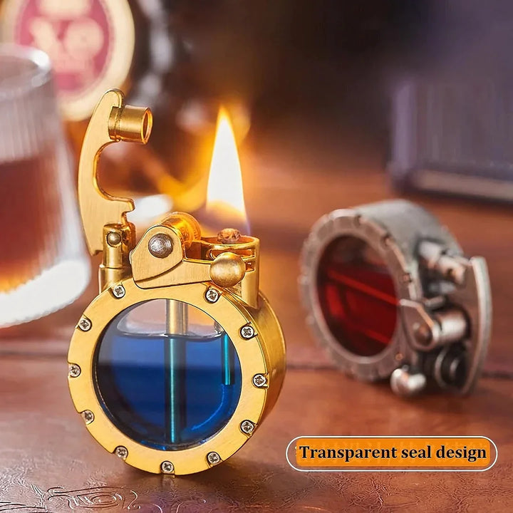 Robustes Vintage Feuerzeug aus Metall, Kerosin, ideal für Sammler & als stilvolles Herren-Geschenk.