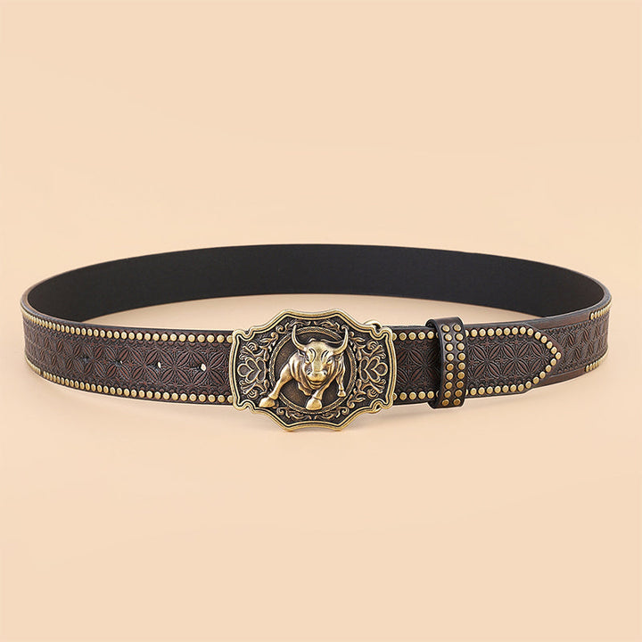Herren Vintage Western Cowboy Gürtel mit Tiermotiven, ideal für einen authentischen Retro-Look.