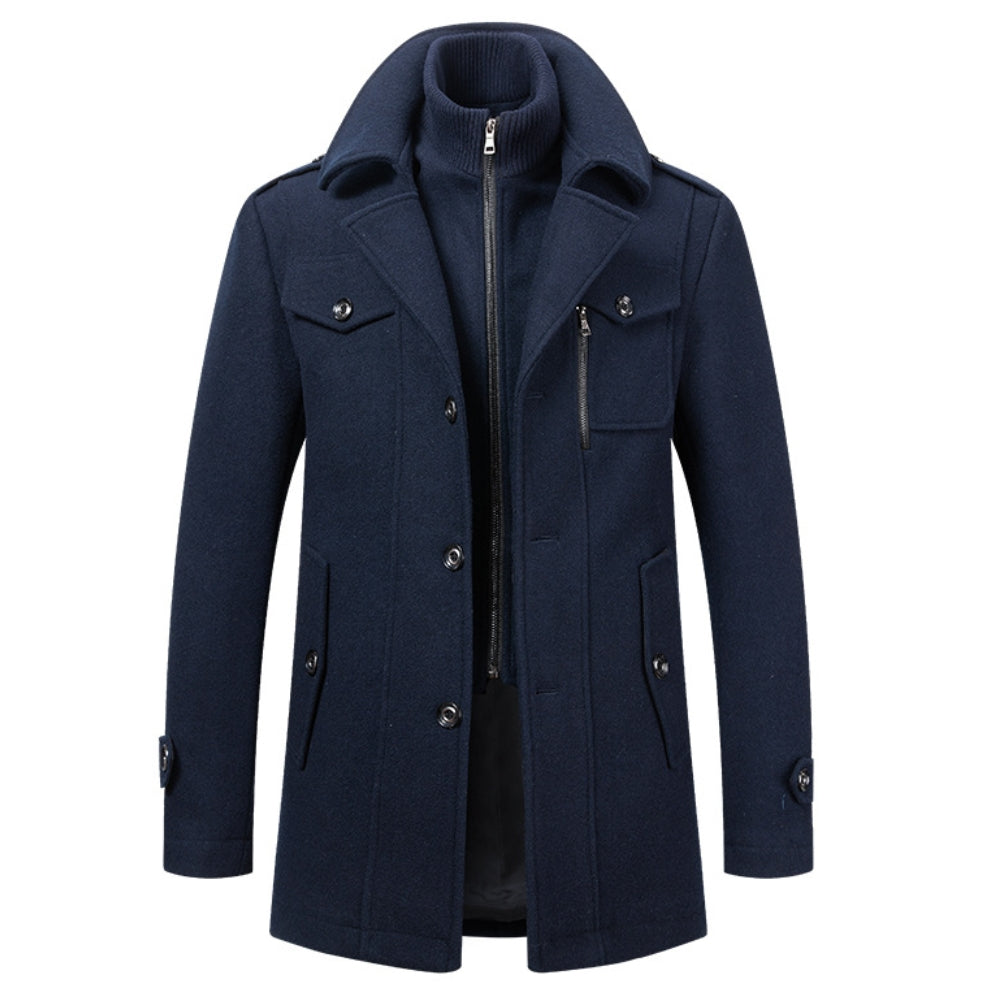 Hochwertiger Herren Eleganter Winddichter Wintermantel, Zweiteiler-Design für den anspruchsvollen Mann.