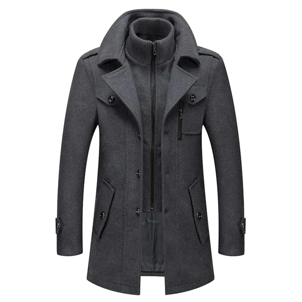 Warmer & winddichter Herren Wintermantel, eleganter Zweiteiler für maximalen Komfort in der Kälte.