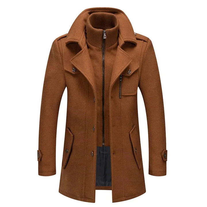 Moderner klassischer Herren Zweiteiler Mantel, elegant, winddicht und stilvoll für die Wintermode.