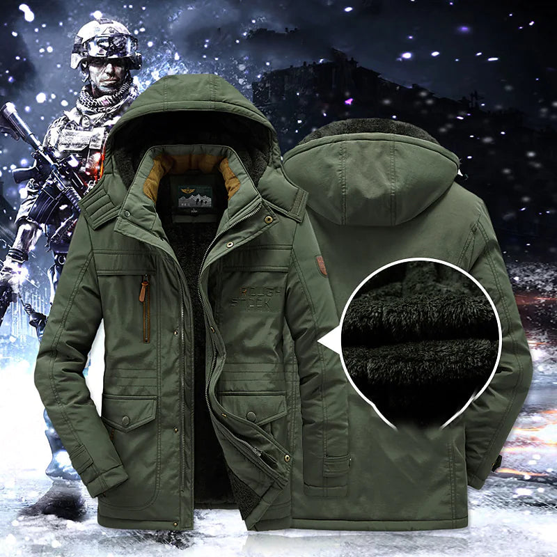 Herren Winter Parka-Jacke, warm & winddicht, ideal für kalte Tage und Outdoor-Aktivitäten, stilvolle Herrenmode.