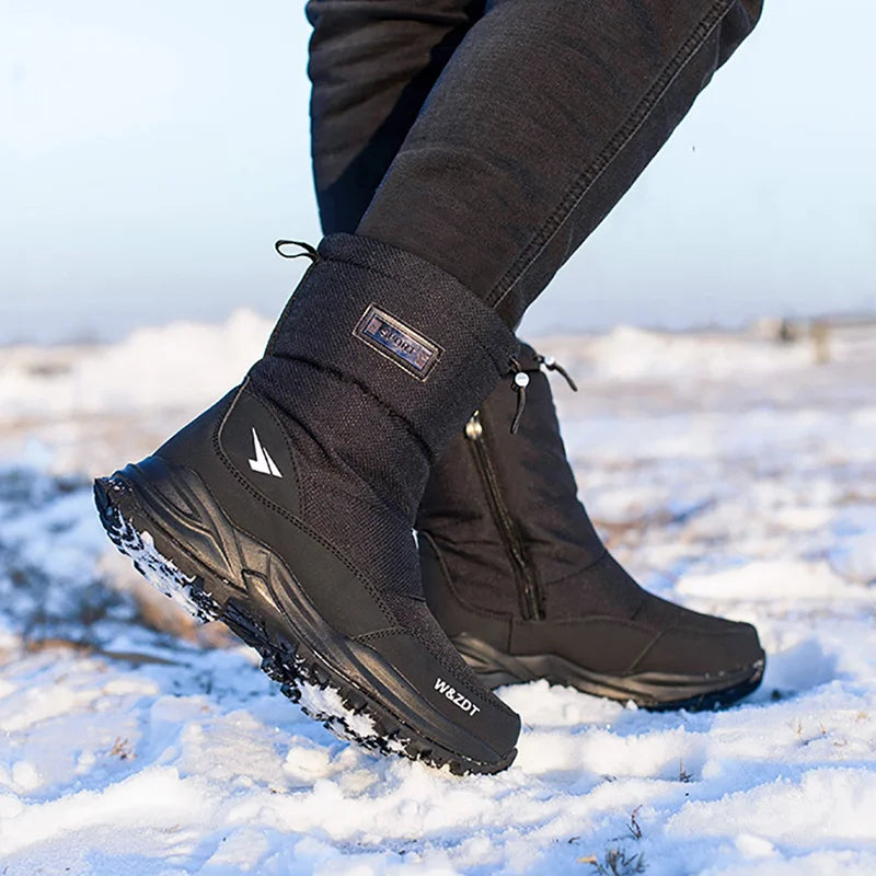 Wasserdichte Herren Schneestiefel mit rutschfester Sohle, warmer Kälteschutz bis -40°C.