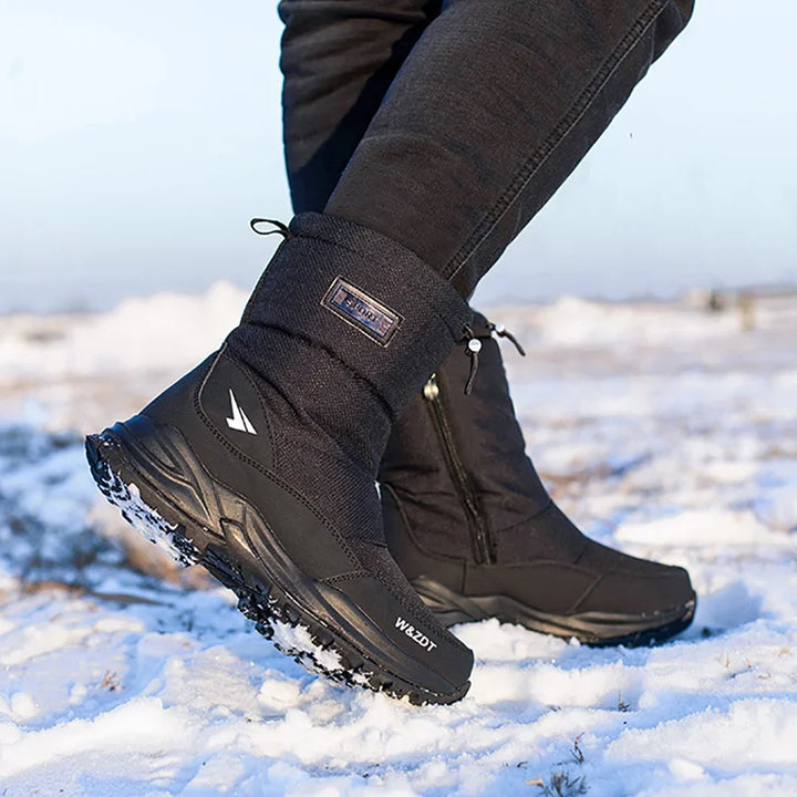 Wasserdichte Herren Schneestiefel mit rutschfester Sohle, warmer Kälteschutz bis -40°C.
