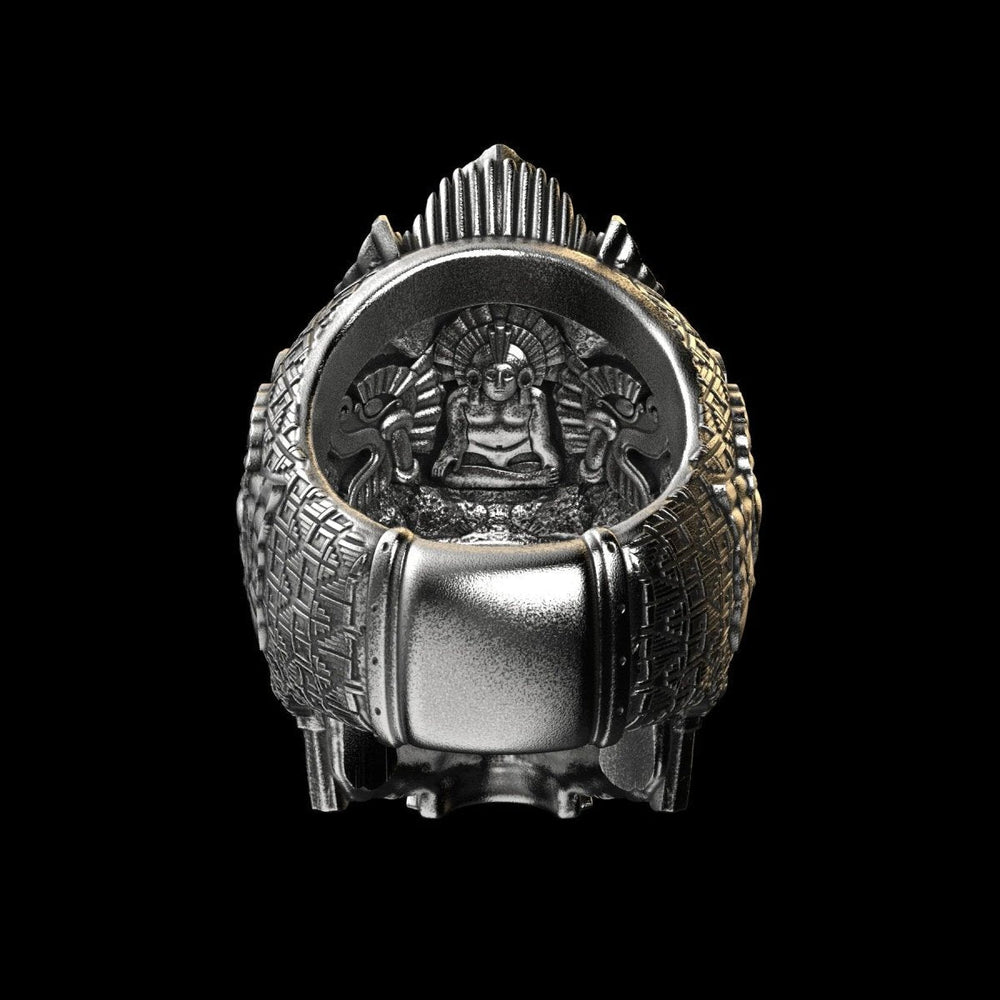 Gothic Totenkopf Ring für Herren aus glänzendem Sterlingsilber. Perfekt für Biker & Punk-Stil. Männliches Accessoire.