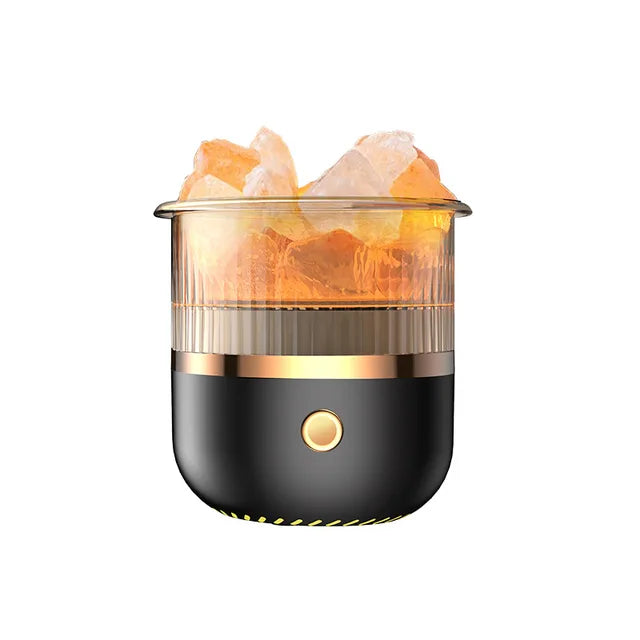3-in-1 Himalaya Salzkristalllampe, Öl Diffusor & USB Luftbefeuchter für bessere Luftqualität und Aromatherapie.