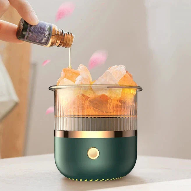 Himalaya Salzkristalllampe & USB Diffusor/Luftbefeuchter für Aromatherapie und Entspannung.