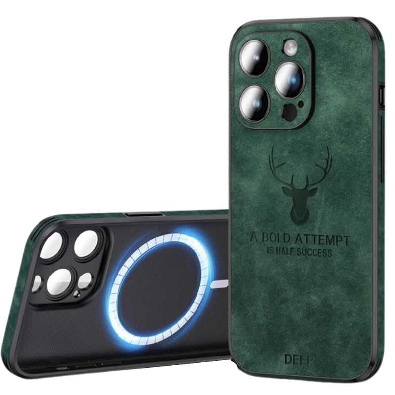 Hirschleder iPhone Hülle mit Kamera Schutz, luxuriös & stoßfest, für optimalen Schutz.