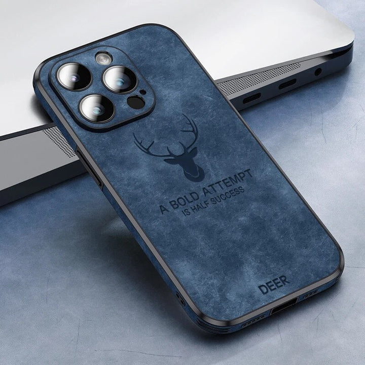 Design Hirschleder iPhone Hülle, premium Qualität, stoßfest & mit Kameraschutz.