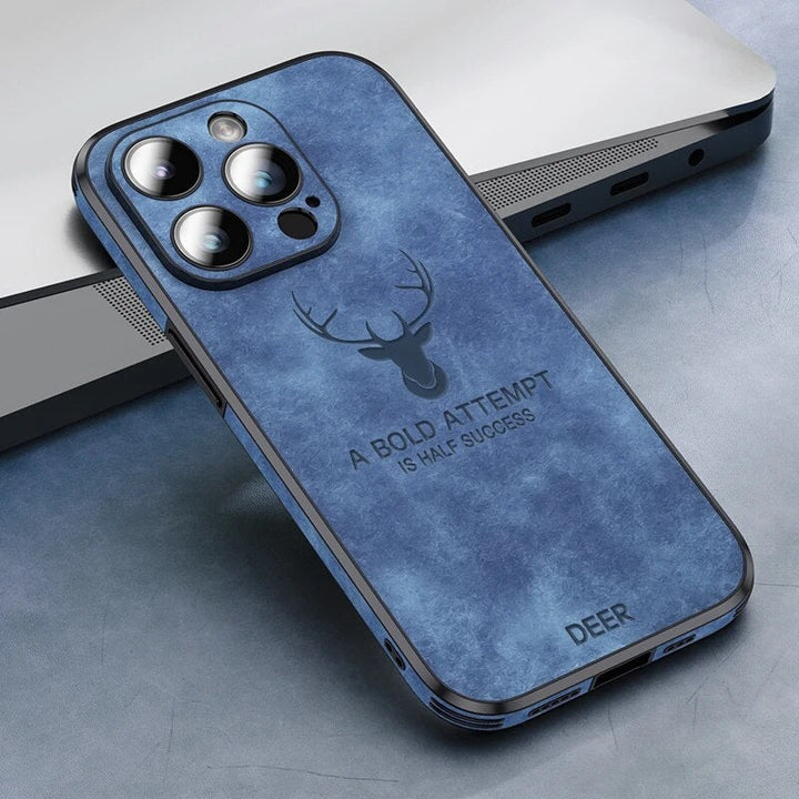 Premium Veltro Hertenleder iPhone Hülle, luxuriös, stoßfest & mit speziellem Kameraschutz.