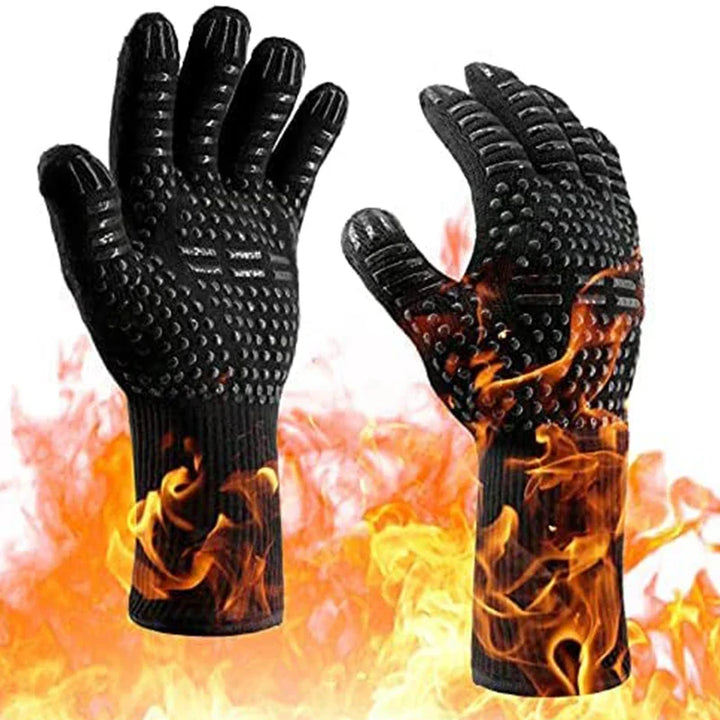 Hitzebeständiger Grillhandschuh (800°C) für BBQ. Rutschfest, feuerfest – ideal für sicheres Grillen.