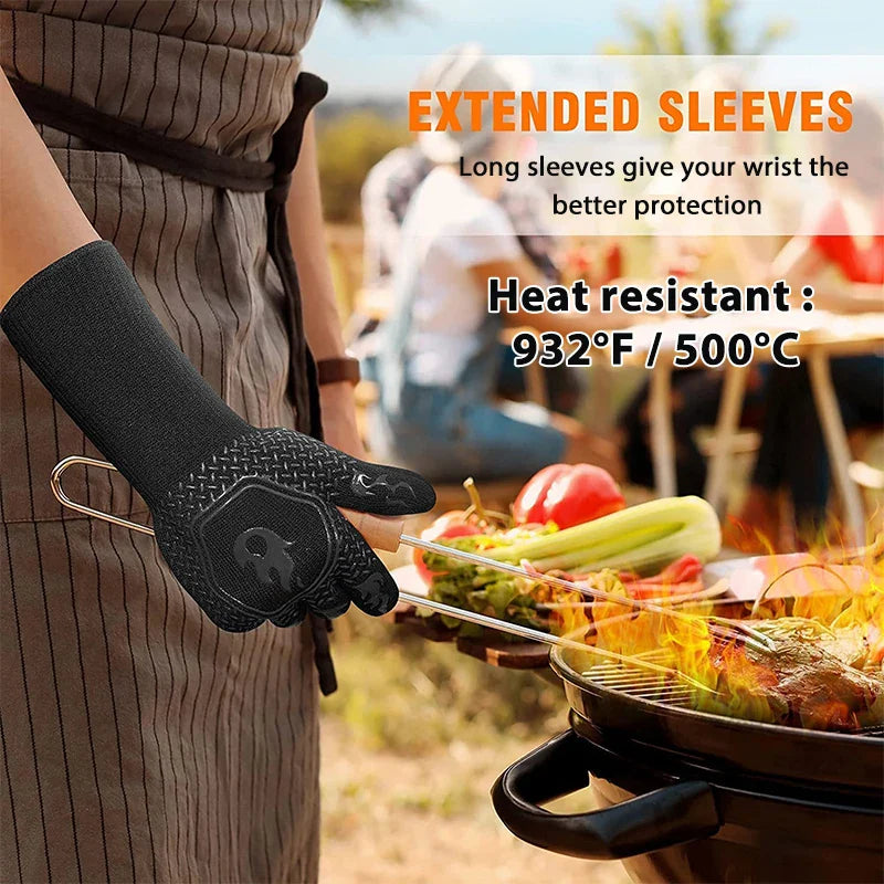 Rutschfester Ofenhandschuh für Hochtemperatur-Grillen und Backen. Sicherer Halt & Schutz.