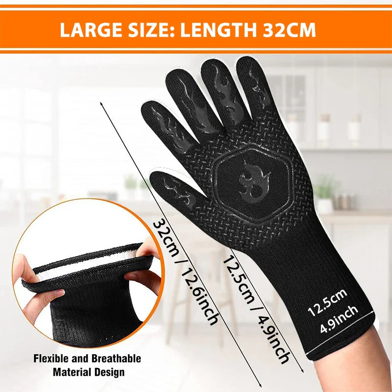 Robuster Hitzeschutzhandschuh 800°C für Kochzubehör & BBQ. Maximaler Schutz vor Hitze.