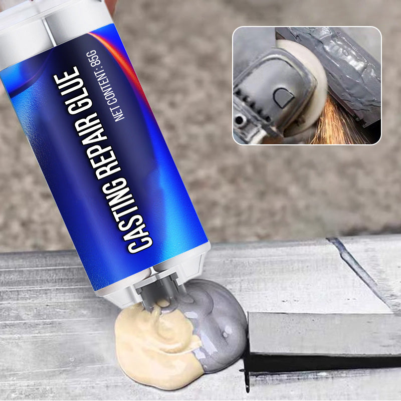 Industrieller Reparaturkleber für Stahl und Aluminium, bietet starken, hitzebeständigen Halt.