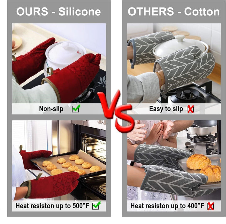 Effektiver Hitzeschutz beim Backen & Kochen mit diesem 6-teiligen Ofenhandschuh-Set. Sicher.
