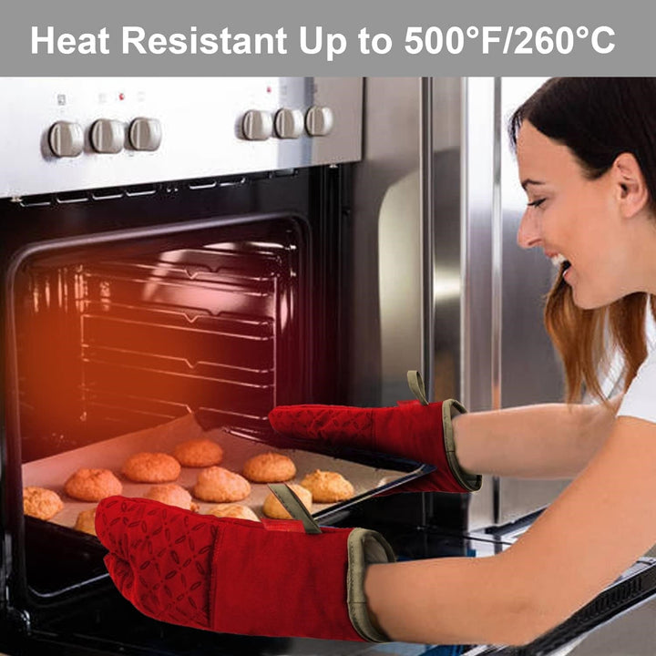 Langlebiges 6-teiliges Ofenhandschuh-Set mit Topflappen für sicheren Hitzeschutz beim Kochen & Backen.