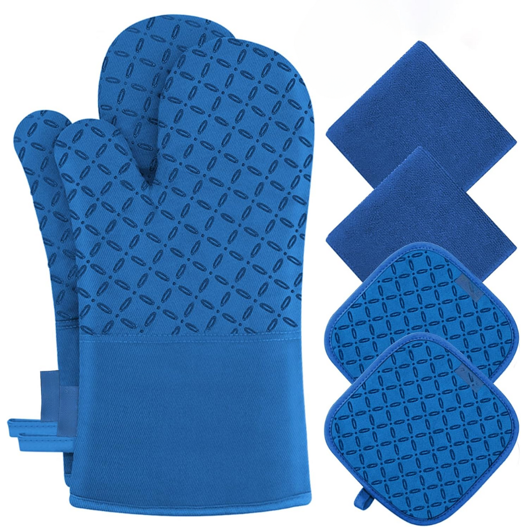 Praktisches Ofenhandschuh-Set (6-teilig) für Backen, Kochen und Grillen – idealer Hitzeschutz.