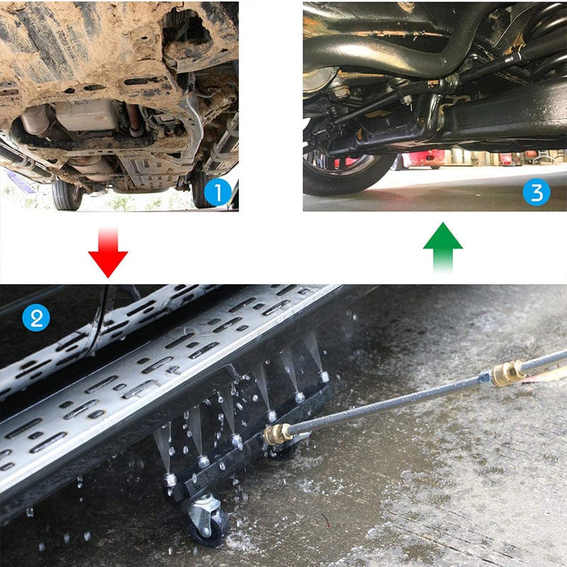 Effektiver Edelstahl-Unterbodenreiniger für Hochdruckreiniger, ideal für gründliche Fahrzeugpflege & DIY Autowäsche.