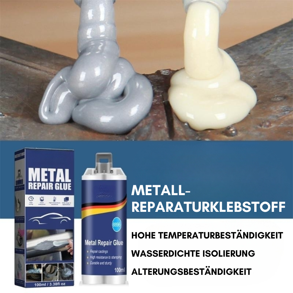 Industrieller Metallreparaturkleber zum Kaltschweißen von Gusseisen, Stahl & Aluminium. Starke, hitzebeständige Verbindung.