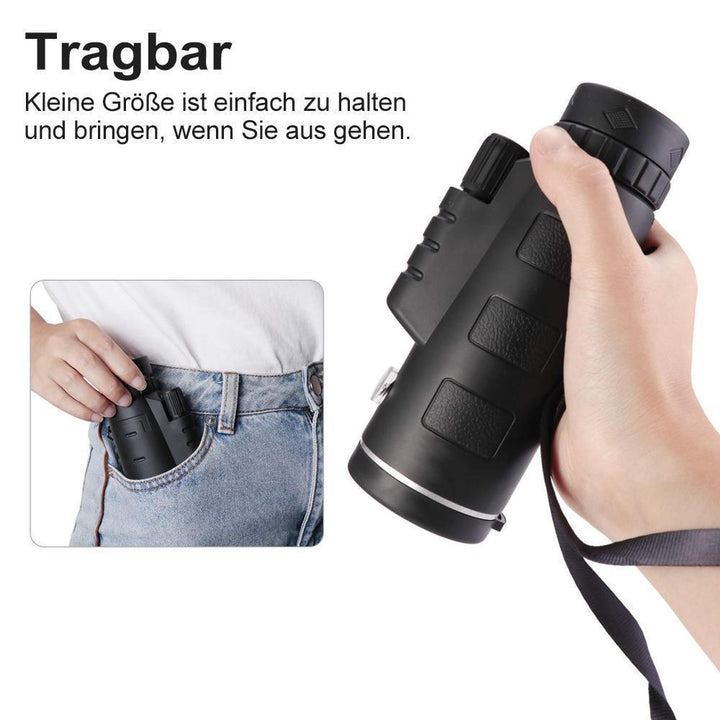 Kompaktes Monokular für Reisen, leicht zu transportierendes Fernrohr für Outdoor- und Naturerlebnisse.