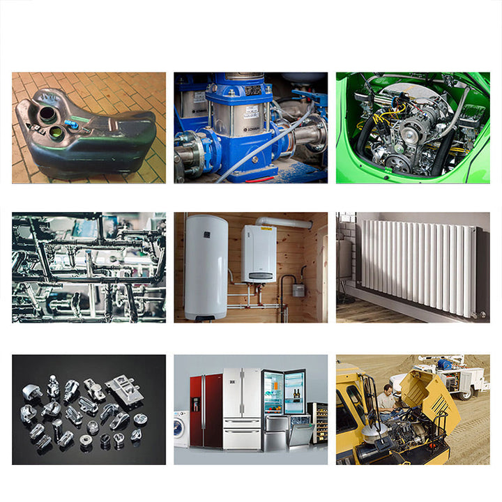 Dauerhafte Metallreparatur mit Hochtemperaturklebstoff. Für Guss, hitzebeständig und wasserdicht.