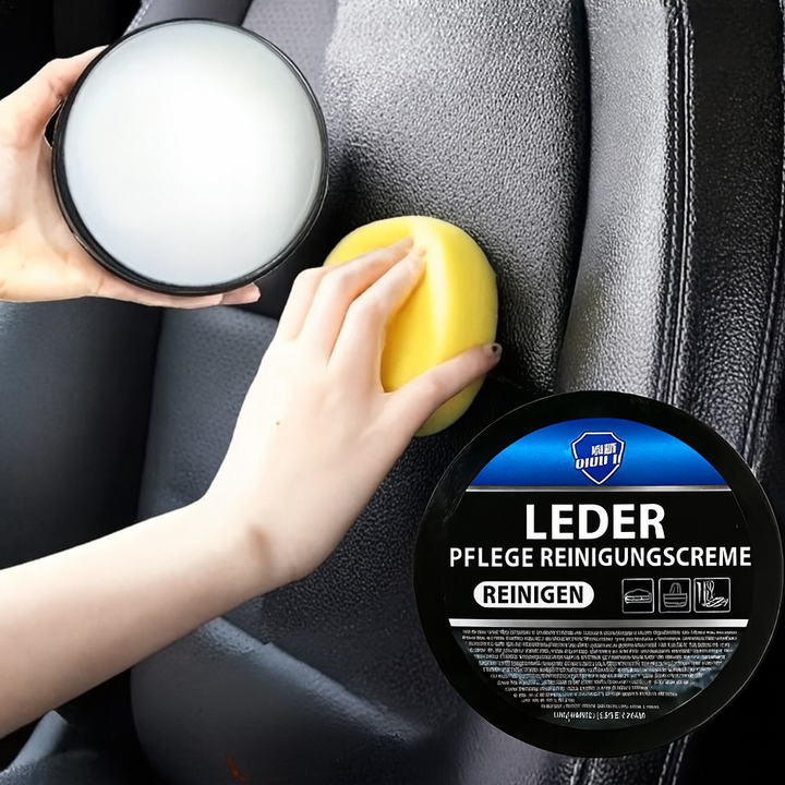 Lederpflegecreme schützt & pflegt Leder, verleiht Glanz. Ideal für Autositze, Taschen und Schuhe.