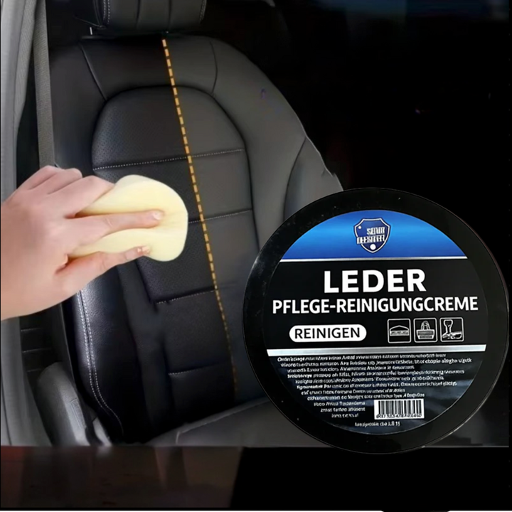 Lederpflegecreme für geschmeidiges, glänzendes Leder. Schützt Autositze, Schuhe & Taschen vor Abnutzung.