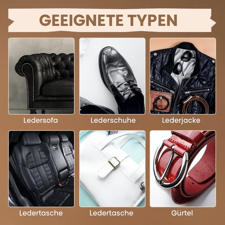 Universelle Lederpflegecreme zur Wartung von Autositzen, Ledermöbeln, Schuhen & Taschen.