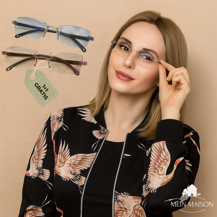 Hochwertige Unisex Gleitsichtbrille ProtectedVision für klaren Blick und Sehkomfort bei Alterssichtigkeit.