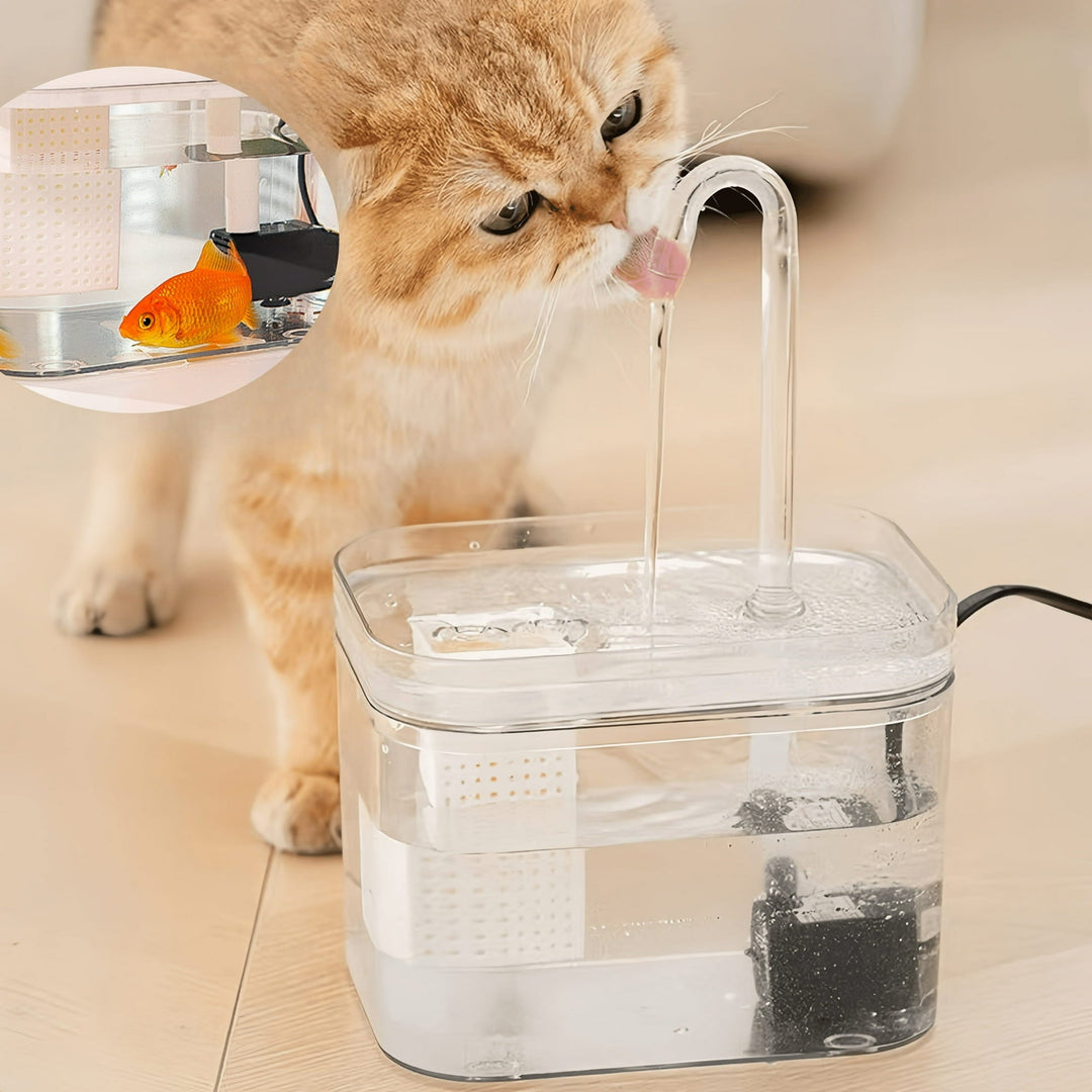 Automatischer Trinkbrunnen für Haustiere mit leiser Pumpe, fördert gesundes Trinken. BPA-frei.