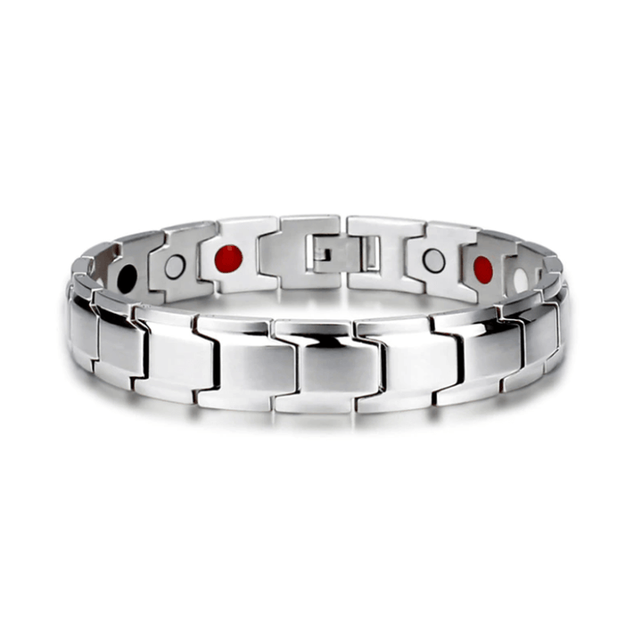 Elegantes Unisex-Gesundheitsarmband mit Magneten, aus poliertem Edelstahl, ideal für Alltag & besondere Anlässe.