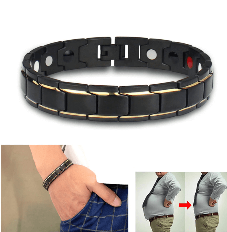 Magnetisches Edelstahlarmband für Unisex, unterstützt Wohlbefinden & Gesundheit, modischer Schmuck.