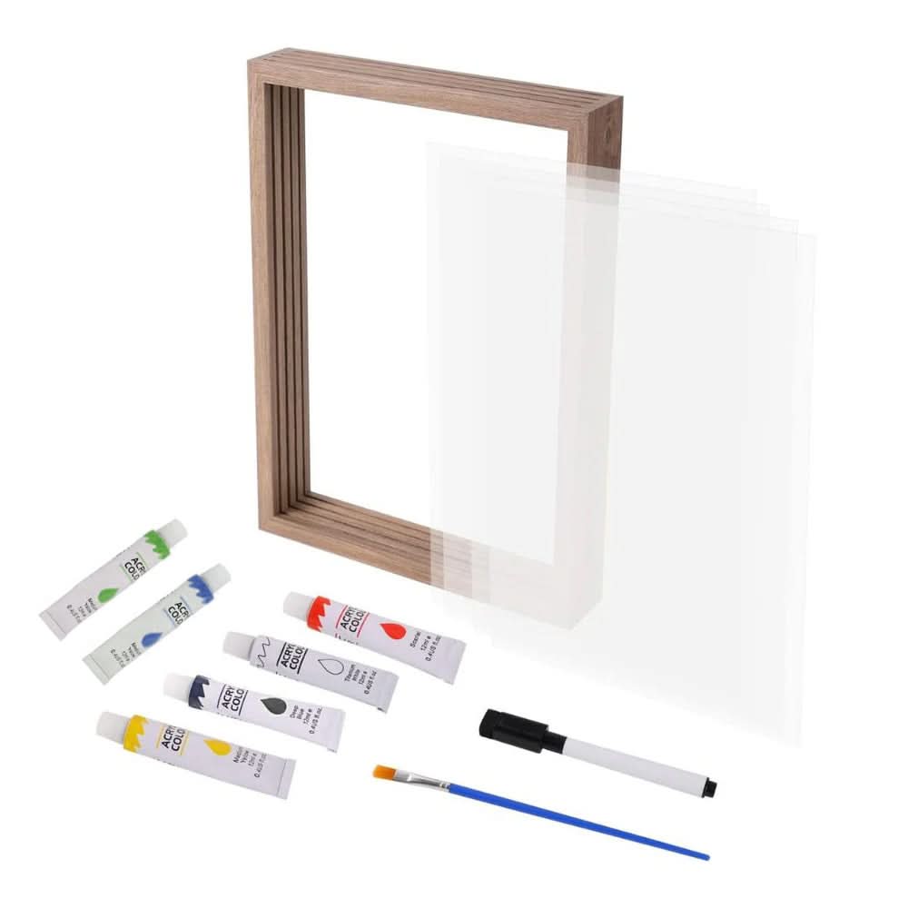 Baby Hand- & Fußabdruck Set aus Holz mit Ton. Hochwertiger Erinnerungsrahmen für unvergessliche Momente der Geburt.