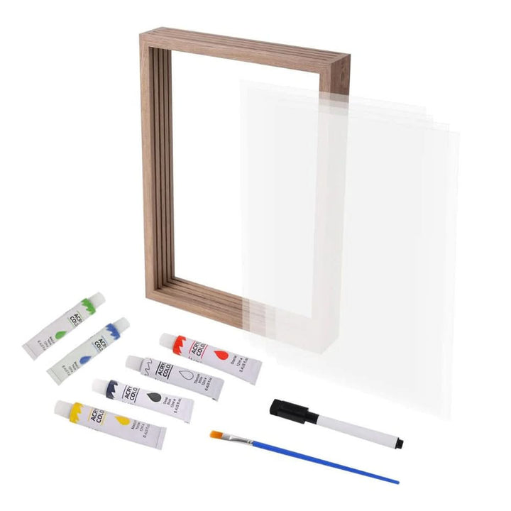 Baby Hand- & Fußabdruck Set aus Holz mit Ton. Hochwertiger Erinnerungsrahmen für unvergessliche Momente der Geburt.