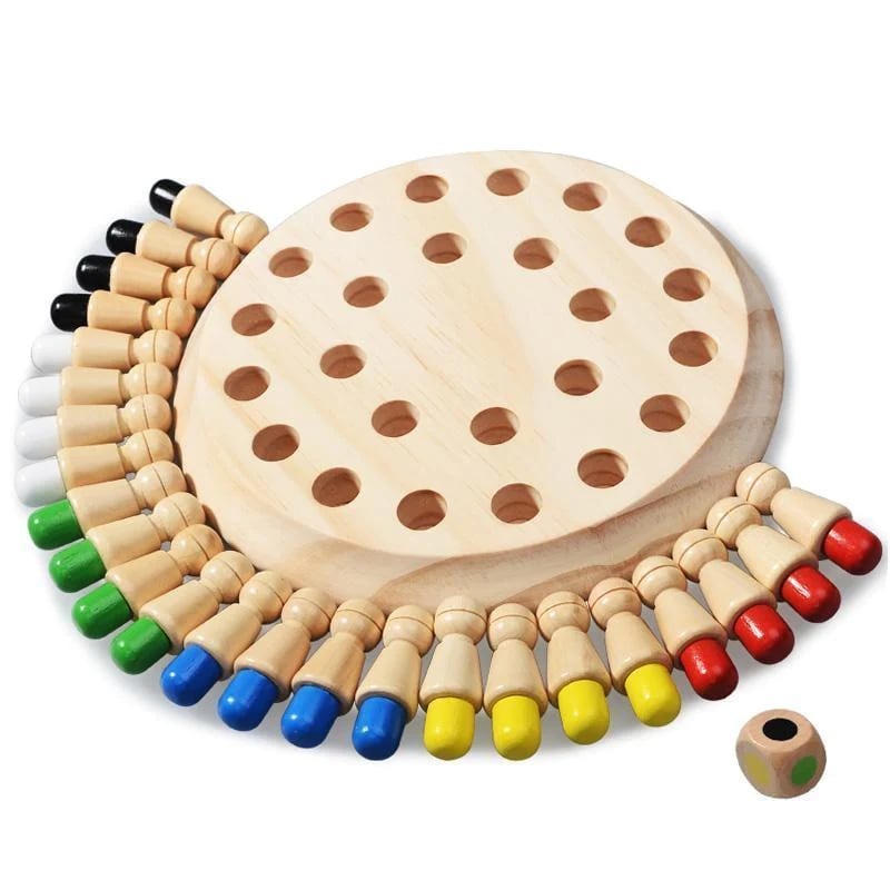 Farben-Gedächtnisspiel aus Holz für Kleinkinder & Vorschulkinder, "FarbGreif" Lernspiel zur Konzentrationsförderung.