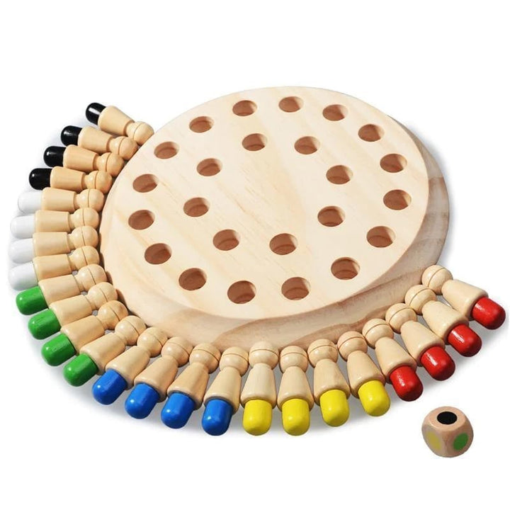 Farben-Gedächtnisspiel aus Holz für Kleinkinder & Vorschulkinder, "FarbGreif" Lernspiel zur Konzentrationsförderung.
