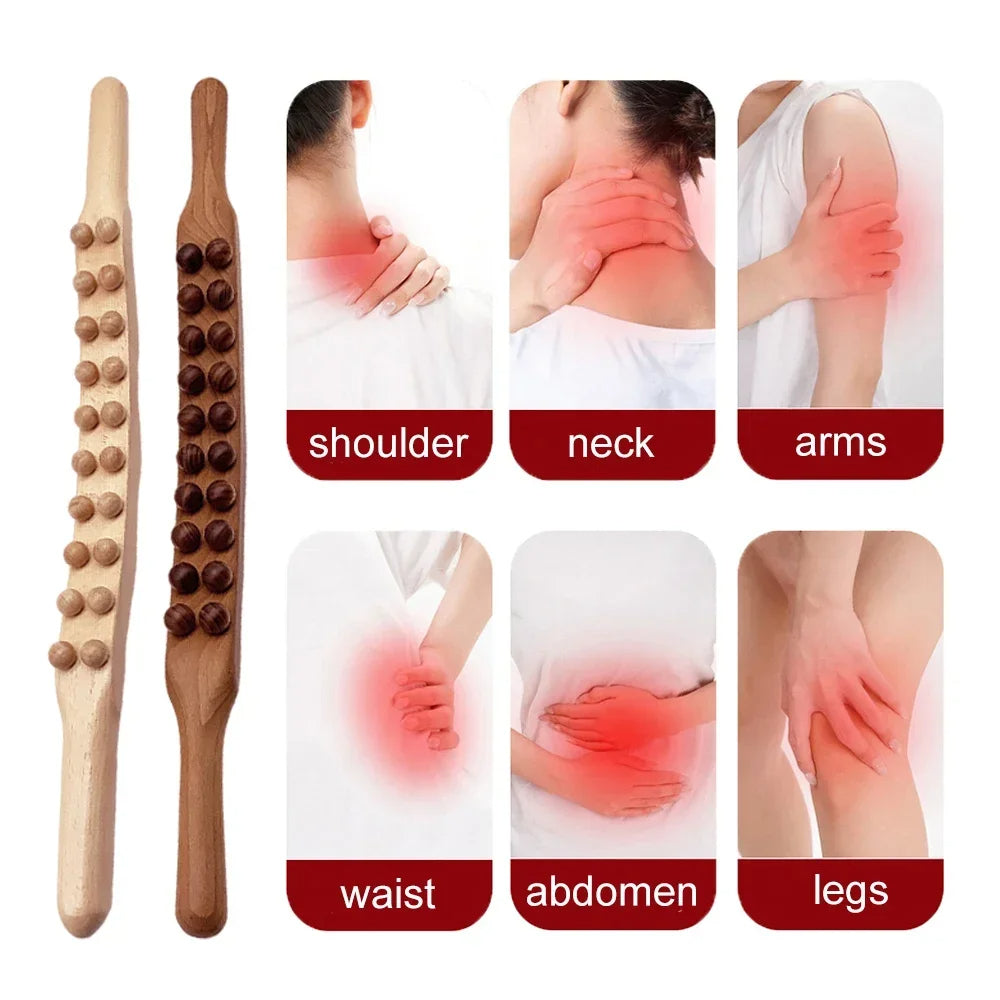 Wellness-Massagestab aus Holz für tägliche Selbstpflege, fördert Muskelentspannung und Vitalität.