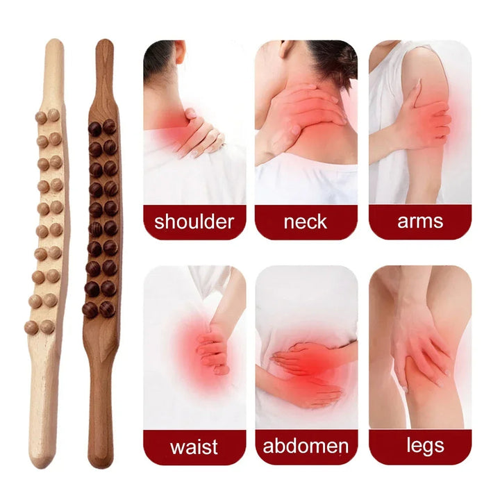 Wellness-Massagestab aus Holz für tägliche Selbstpflege, fördert Muskelentspannung und Vitalität.
