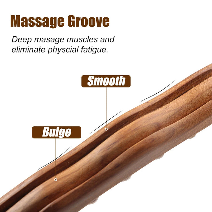 Sanfte Gua Sha Holzmassage zur Linderung von Muskelverspannungen und Förderung der natürlichen Durchblutung.