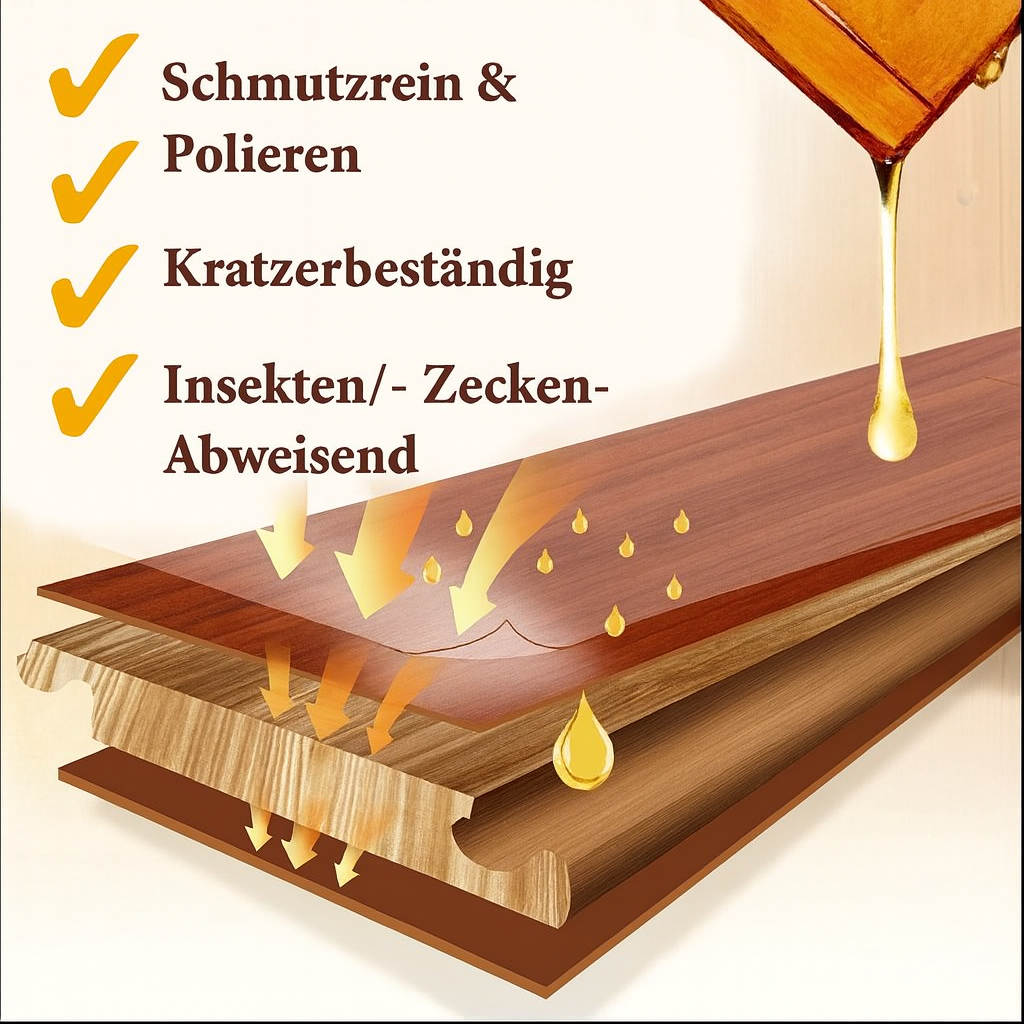 Holzschutzbalsam für glänzende Holzmöbel. Reinigt, pflegt und schützt, verlängert die Lebensdauer.