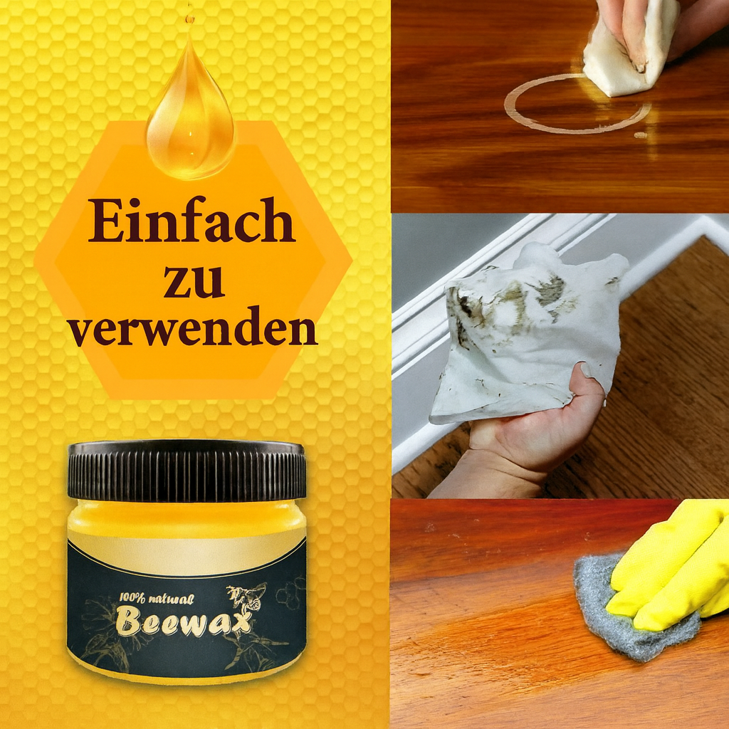 Möbelpolitur: Holzbalsam revitalisiert alte Möbel, bringt den ursprünglichen Holzton hervor.