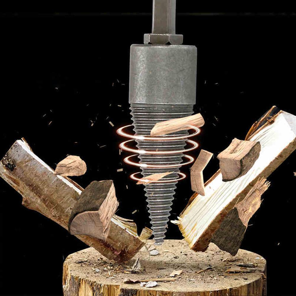 Holzspaltbohrer aus Kohlenstoffstahl für Bohrmaschine, effizient zum Spalten von Brennholz.