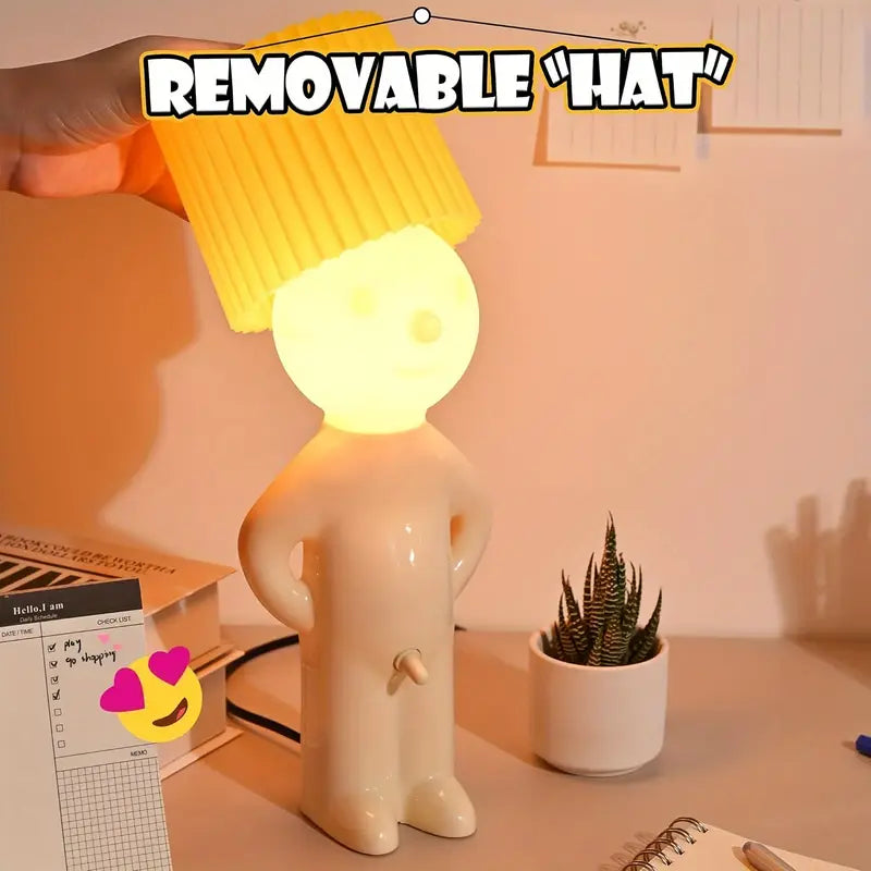 Vielseitige Lampe "LampenLars", ideal als Nachttisch-, Schreibtisch- oder Stimmungslicht im Wohnzimmer.