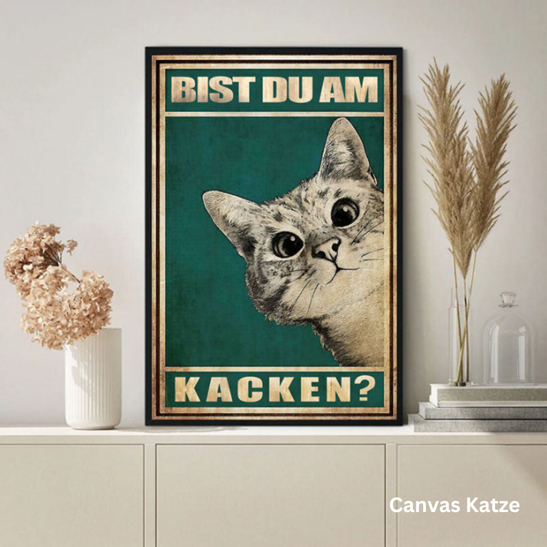 Humorvolles Katzen-Leinwandbild für moderne Deko. Perfekt für Wohnzimmer oder Schlafzimmer.