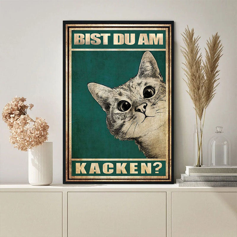 Lustiges Cartoon Katzen Leinwandbild als humorvolle Wanddeko. Ideales Geschenk für Tierliebhaber.